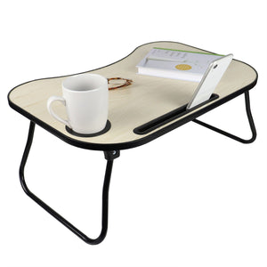 Home Basics Contoured MDF Bed Tray with Phone and Cup Holder, Natural $12 EACH, CASE PACK OF 8