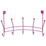Load image into Gallery viewer, Home Basics Shelby 5 Double Tiered Hook Over the Door Hanging Rack, Pink $6.00 EACH, CASE PACK OF 12
