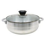 Load image into Gallery viewer, Home Basics 2.3 Liter Aluminum Caldero with Glass Lid, Satin Nickel $8 EACH, CASE PACK OF 12