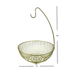 Load image into Gallery viewer, Home Basics Halo Steel Fruit Basket with Banana Hanger, Gold $8.00 EACH, CASE PACK OF 12