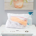 Load image into Gallery viewer, Home Basics Finely Netted Breathable Micro Mesh Intimates Square Laundry Wash Bag with Rust-Proof Zipper Closure, White $3.00 EACH, CASE PACK OF 24