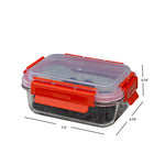 Load image into Gallery viewer, Home Basics 21oz. Rectangular Glass Food Storage Container With Plastic Lid, Red $5.00 EACH, CASE PACK OF 12