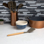 Load image into Gallery viewer, Home Basics Karina High-Heat Resistance Non-Stick Safe Silicone Spatula with Easy Grip Beech Wood Handle, Grey $2.50 EACH, CASE PACK OF 24