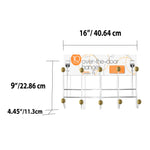 Load image into Gallery viewer, Home Basics 5 Wooden Dual Hook Over the Door Steel Organizing Rack $5.00 EACH, CASE PACK OF 24