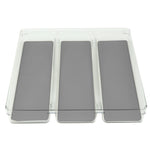 Load image into Gallery viewer, Home Basics 3 Section Plastic Drawer Organizer with Rubber Lined Bottom $8.00 EACH, CASE PACK OF 12
