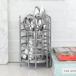 Load image into Gallery viewer, Home Basics Simplicity Collection Free-Standing Utensil and Cutlery Holder with Quick Draining Holes, Satin Chrome $7 EACH, CASE PACK OF 12