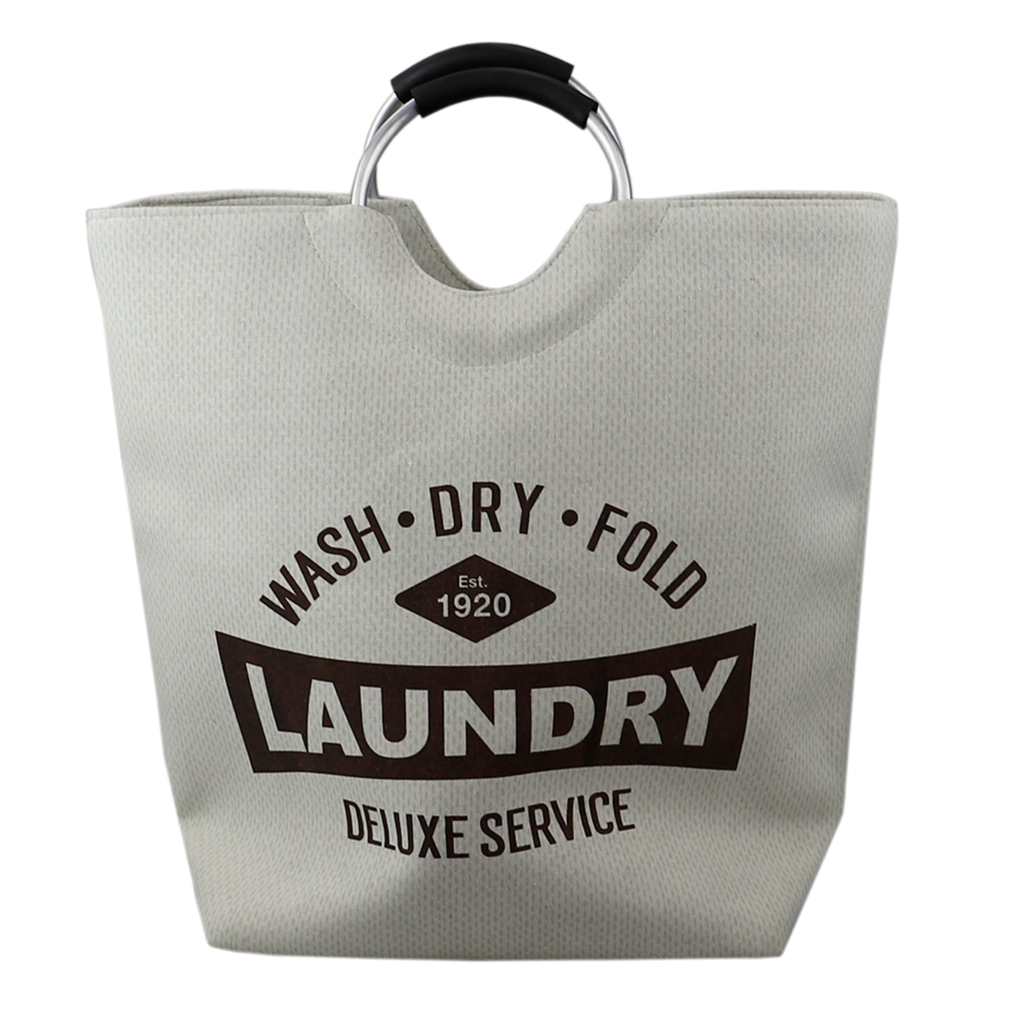 Home Basics Deluxe Service Wash Dry Fold Canvas Laundry Tote with Soft Grip Padded Aluminum Handles, Natural $12 EACH, CASE PACK OF 6