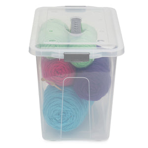 Home Basics 23.5 Liter Storage Box With Handle, Clear $10.00 EACH, CASE PACK OF 5