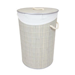 Load image into Gallery viewer, Home Basics Round Bamboo Hamper, Grey $15.00 EACH, CASE PACK OF 6