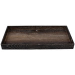 Load image into Gallery viewer, Home Basics Antique Wood Look Farmhouse Rustic Vintage Plastic Nesting Decorative Vanity Tray, Dark Walnut $5.00 EACH, CASE PACK OF 8
