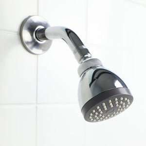 Home Basics Round Single Function Fixed Showerhead, Chrome $3.00 EACH, CASE PACK OF 12