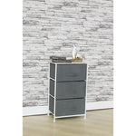Load image into Gallery viewer, Home Basics 3 Drawer Fabric Dresser Rolling Storage Cart with Wood Top, Grey $40 EACH, CASE PACK OF 1

