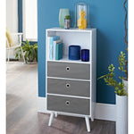 Load image into Gallery viewer, Home Basics 3 Shelf Bookcase with 3 Non-Woven Bins $50.00 EACH, CASE PACK OF 1