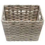 Load image into Gallery viewer, Home Basics Medium Faux Rattan Basket with Cut-out Handles, Grey $10 EACH, CASE PACK OF 6