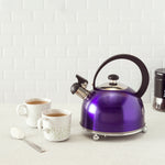Load image into Gallery viewer, Home Basics 85 oz. Stainless Steel Whistling Tea Kettle - Assorted Colors
