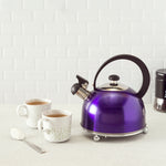 Load image into Gallery viewer, Home Basics 85 oz. Stainless Steel Whistling Tea Kettle - Assorted Colors