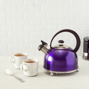 Home Basics 85 oz. Stainless Steel Whistling Tea Kettle - Assorted Colors