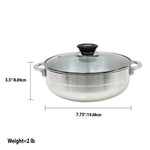 Load image into Gallery viewer, Home Basics 2.3 Liter Aluminum Caldero with Glass Lid, Satin Nickel $8 EACH, CASE PACK OF 12