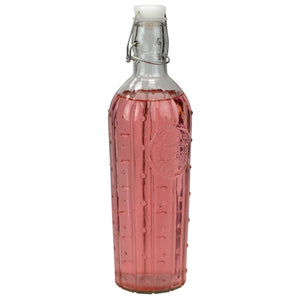 Home Basics Air-Tight 1 LT Flip Top Decorative Glass Bottle, Clear $2.5 EACH, CASE PACK OF 12