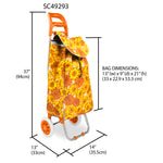 Load image into Gallery viewer, Home Basics Printed Rolling Shopping Cart Floral - Assorted Colors