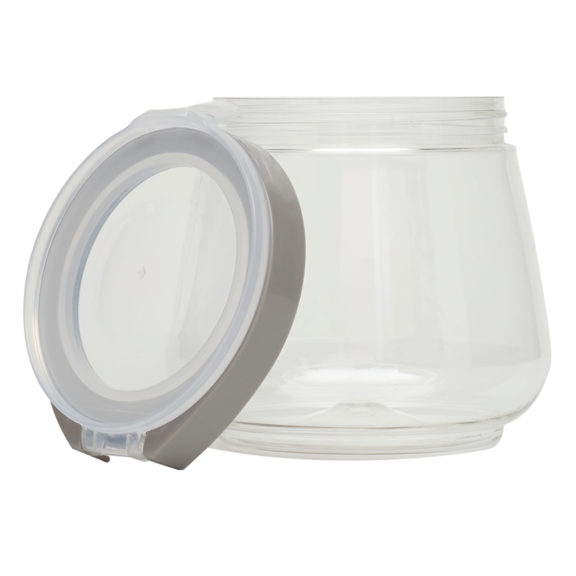 Home Basics 37 oz Plastic Flip Top Container, Clear $4.00 EACH, CASE PACK OF 6