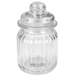 Load image into Gallery viewer, Home Basics Multi-Purpose 8 oz. Rippled Glass Mini Pantry Storage Jar with Dome Lid, Clear $1.50 EACH, CASE PACK OF 48