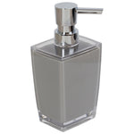 Load image into Gallery viewer, Home Basics Acrylic Plastic 10 oz. Hand Soap Dispenser with Rust-Resistant Brushed Stainless Steel Pump, Grey $4.00 EACH, CASE PACK OF 24
