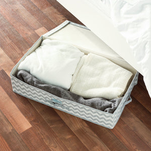 Home Basics Gray Chevron Under the Bed Storage Box with Label Window $8.00 EACH, CASE PACK OF 12