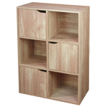 Load image into Gallery viewer, Home Basics 6 Cube MDF Storage Shelf with Doors, Natural $60.00 EACH, CASE PACK OF 1
