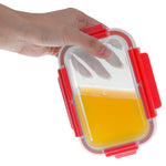 Load image into Gallery viewer, Home Basics 21oz. Rectangular Glass Food Storage Container With Plastic Lid, Red $5.00 EACH, CASE PACK OF 12