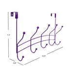 Load image into Gallery viewer, Home Basics Shelby 5 Hook Over the Door Hanging Rack, Purple $6.00 EACH, CASE PACK OF 12