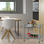 Load image into Gallery viewer, Home Basics 2 Tier Standing Wire Basket, Chrome $20.00 EACH, CASE PACK OF 1