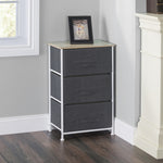 Load image into Gallery viewer, Home Basics 3 Drawer Fabric Dresser Rolling Storage Cart with Wood Top, Grey $40 EACH, CASE PACK OF 1
