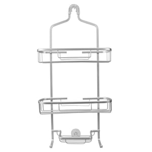 Home Basics 2 Tier Aluminum Shower Caddy with Integrated Hooks and Soap Tray, Grey $15 EACH, CASE PACK OF 6