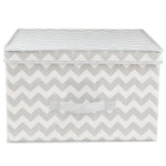 Load image into Gallery viewer, Home Basics Chevron Non-Woven Collapsible Multi-Purpose Jumbo Storage Box with Clear Window, Grey $6.00 EACH, CASE PACK OF 12