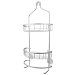 Load image into Gallery viewer, Home Basics 2 Tier Aluminum Suctioned Shower Caddy with Towel Rack and Integrated Hooks, Silver $15 EACH, CASE PACK OF 6
