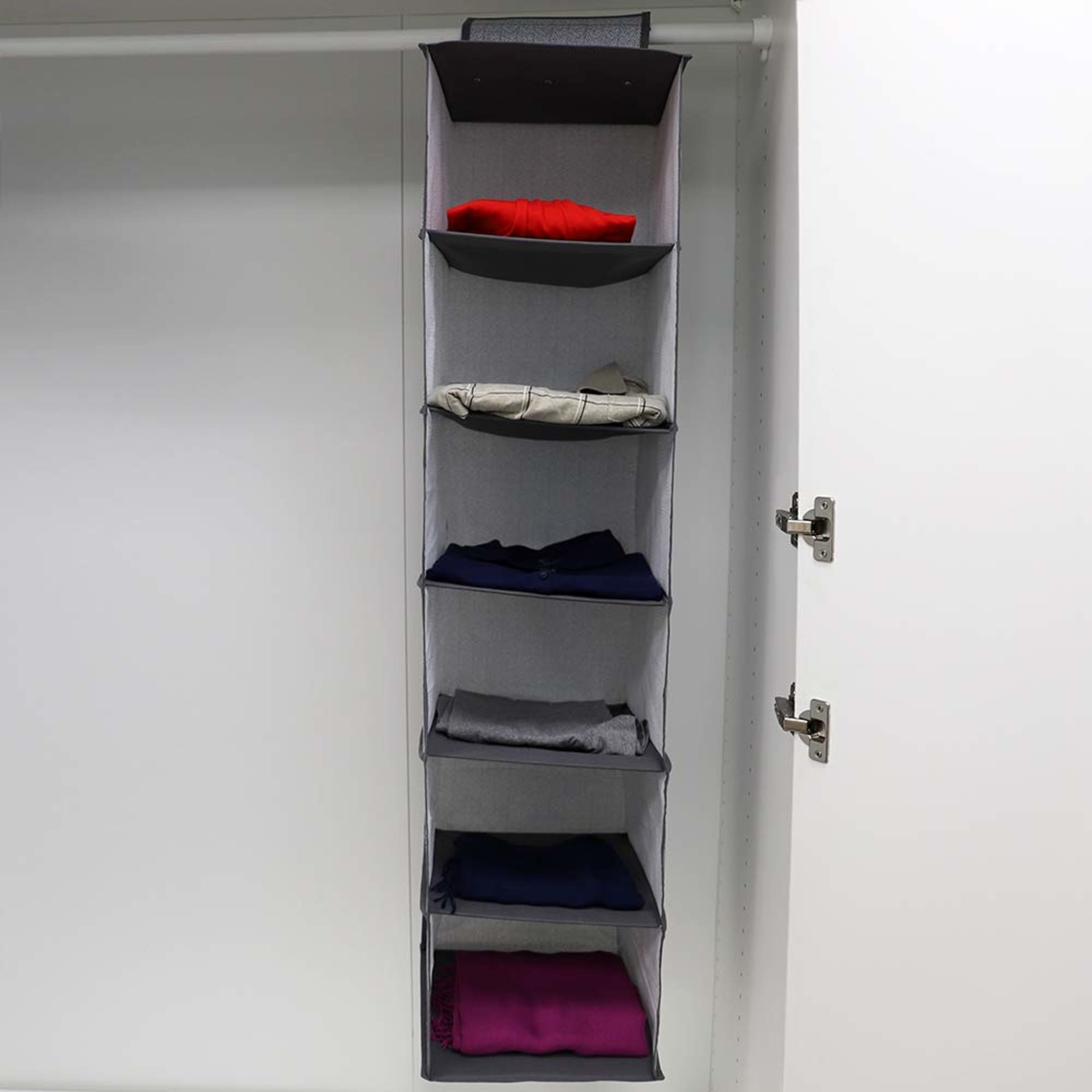 Home Basics Herringbone 6 Shelf Non-woven Hanging Closet Organizer, Grey $5.00 EACH, CASE PACK OF 12