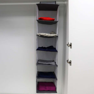 Home Basics Herringbone 6 Shelf Non-woven Hanging Closet Organizer, Grey $5.00 EACH, CASE PACK OF 12