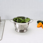 Load image into Gallery viewer, Home Basics 3 QT Deep Colander with High Stability Base and Open Handles, Silver $5.00 EACH, CASE PACK OF 12