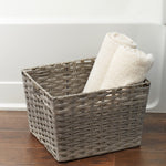 Load image into Gallery viewer, Home Basics X-large Faux Rattan Basket with Cut-out Handles, Grey $15.00 EACH, CASE PACK OF 6