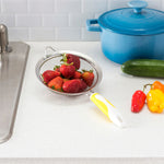 Load image into Gallery viewer, Home Basics Medium Finely Netted Mesh Strainer with Non-Slip Rubber Grip Handle - Assorted Colors