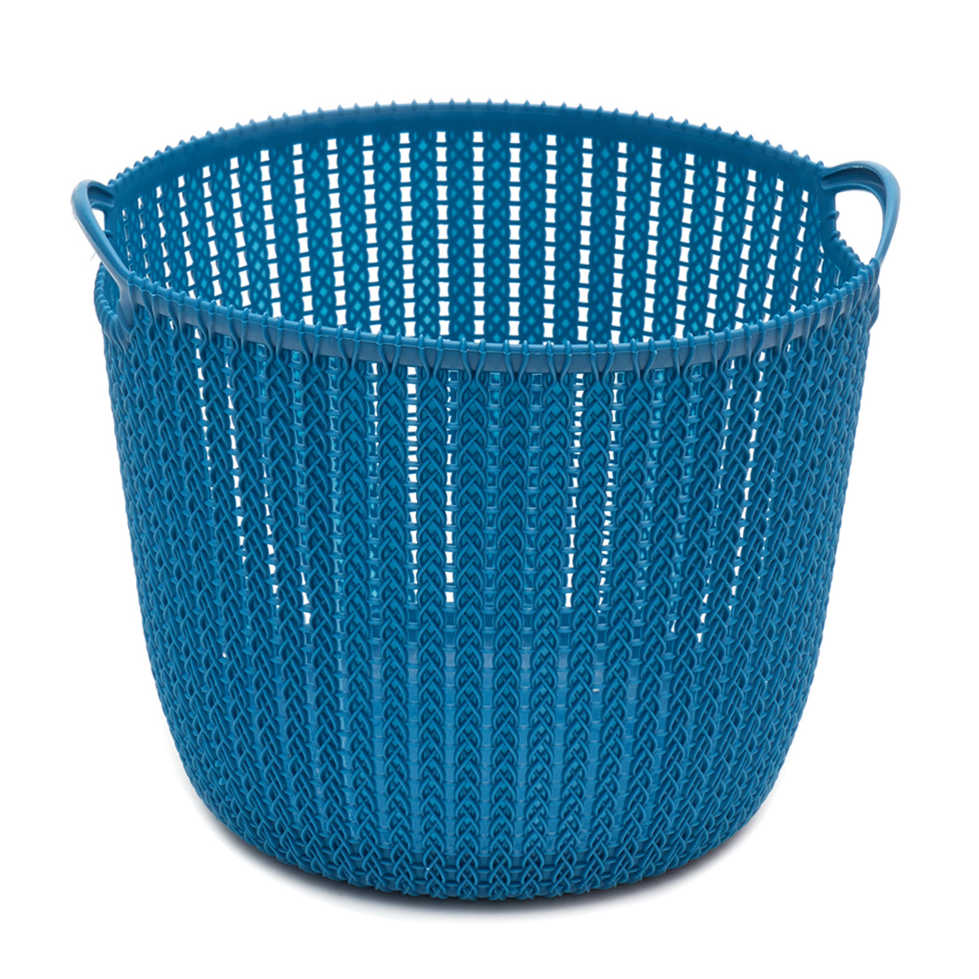 Home Basics Round Medium Crochet Plastic Basket - Assorted Colors