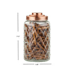 Load image into Gallery viewer, Home Basics Large 5.2 Lt Textured Glass Jar with Gleaming Air-Tight Copper Top $7.00 EACH, CASE PACK OF 3