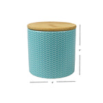 Load image into Gallery viewer, Home Basics Wave Small Ceramic Canister, Turquoise $4.00 EACH, CASE PACK OF 12
