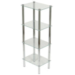 Load image into Gallery viewer, Home Basics 4 Tier Multi Use Rectangle Glass Corner Shelf, Clear $60.00 EACH, CASE PACK OF 3
