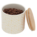 Load image into Gallery viewer, Home Basics Cubix Small Ceramic Canister with Bamboo Top $5 EACH, CASE PACK OF 12