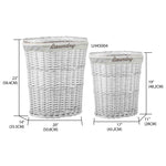 Load image into Gallery viewer, Home Basics  2 Piece  Wicker Hamper with Liner, White $40.00 EACH, CASE PACK OF 1
