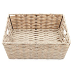 Load image into Gallery viewer, Home Basics Large Faux Rattan Basket with Cut-out Handles, Taupe $10.00 EACH, CASE PACK OF 6
