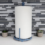 Load image into Gallery viewer, Home Basics Iris Freestanding Cast Iron Paper Towel Holder with Tear Bar, Slate $8.00 EACH, CASE PACK OF 3