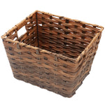 Load image into Gallery viewer, Home Basics Medium Faux Rattan Basket with Cut-out Handles, Coffee $10.00 EACH, CASE PACK OF 6